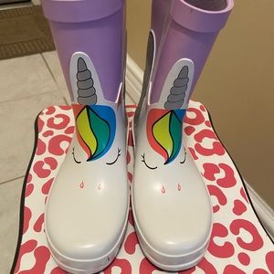 Cat Jack Girs Unicorn Rain Boots size 12 excellent condition